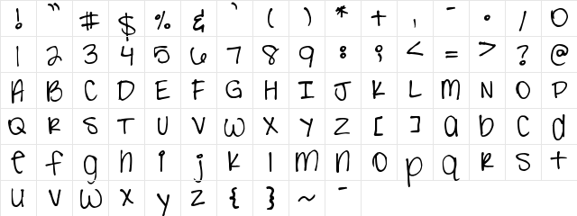 Pea Courtney Regular  glyph index