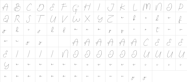 Overa Demo Regular  glyph index