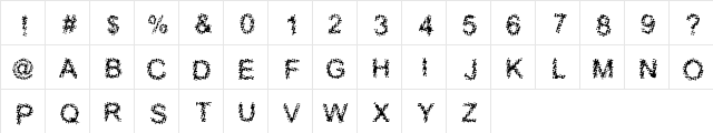 Bloody Shrapnel? Regular  glyph index