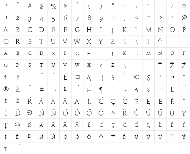 SchneidlerMedSCTEELig Regular  glyph index