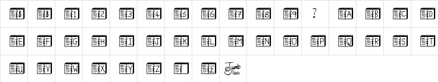 Jumble Book Normal  glyph index