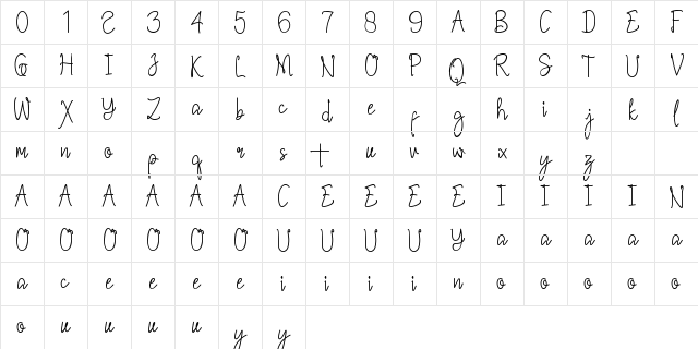 Laeshoergha Regular  glyph index
