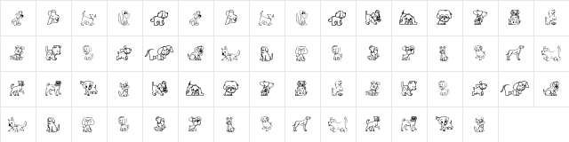 Pupies Regular  glyph index