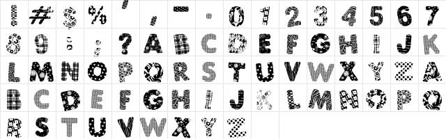 PatchFun Regular  glyph index