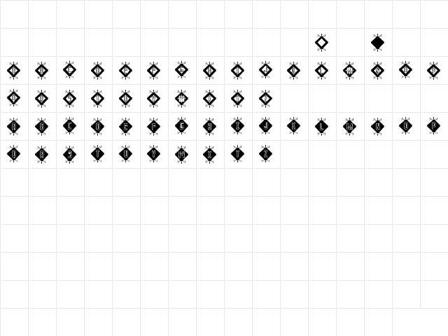 InIcIaLeS St Regular  glyph index