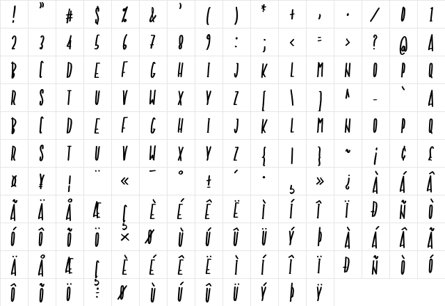 NF-Avae Regular  glyph index