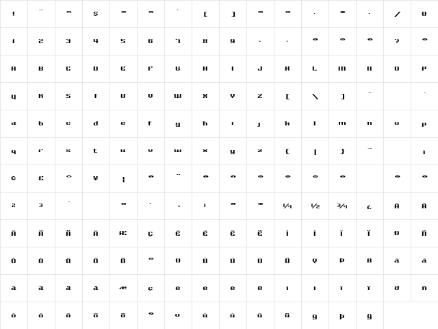 BadlocICG Compression  glyph index