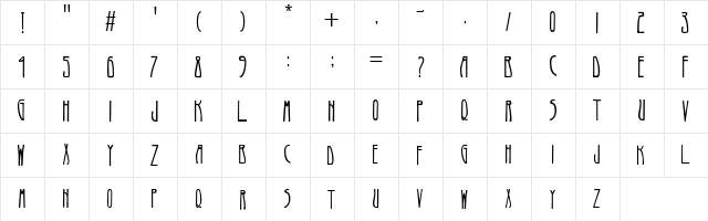 Art-Nouveau 1900 Regular  glyph index