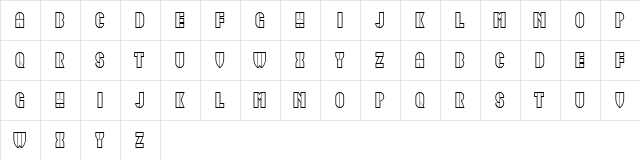 Idiotism Book Hollow Regular  glyph index