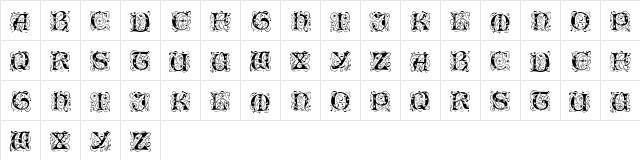 Romantik Regular  glyph index