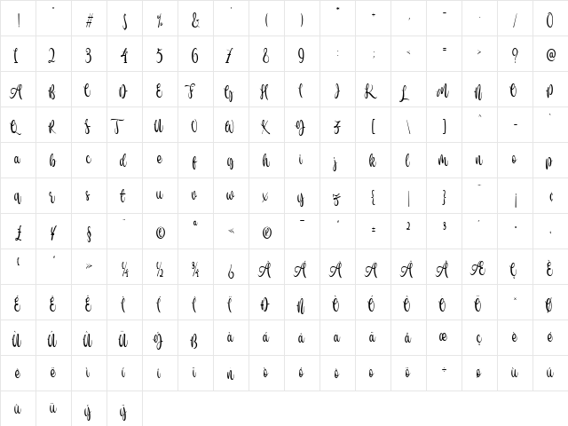 de Floras Light  glyph index