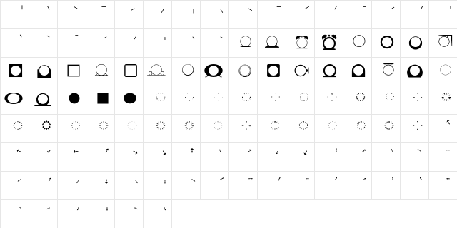 AnytimeNow Regular  glyph index