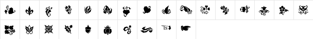 DamoselDingbats Regular  glyph index