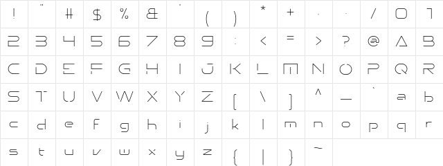 Emporium Thin Regular  glyph index
