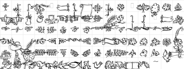 METAPHOR Regular  glyph index