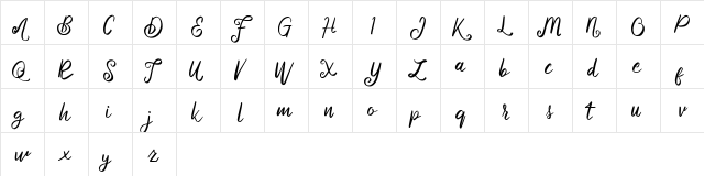 Delphina FREE Regular  glyph index