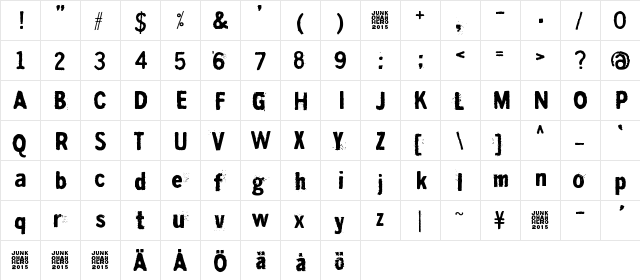 Syyskuu repaleinen Regular  glyph index