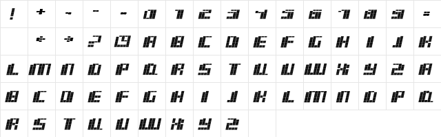 basm Italic  glyph index