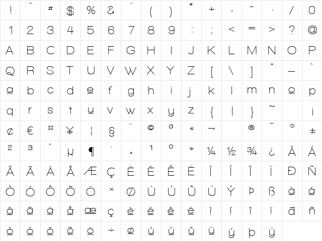 Walkway Upper SemiBold Regular  glyph index