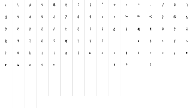 Lilly_sFont Medium  glyph index
