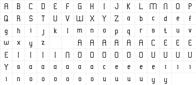 VICTORISA DEMO Regular  glyph index