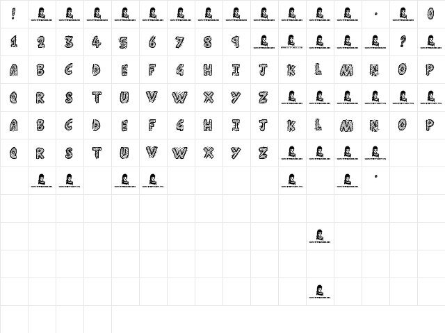Schools Out!!! Regular  glyph index