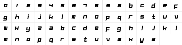 Magz Regular  glyph index