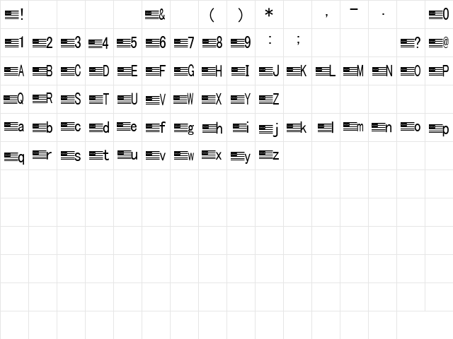 AME Font Regular  glyph index