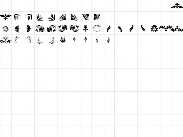 FloraDings Regular  glyph index