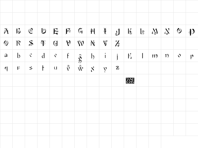 PT Fairy Scroll Display Regular  glyph index