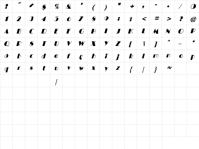 Little Wing 13 Regular  glyph index
