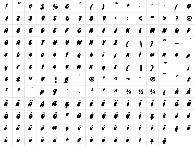 00664 Regular  glyph index