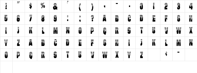 Will Regular  glyph index