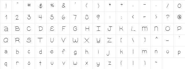 LD Cool Regular  glyph index