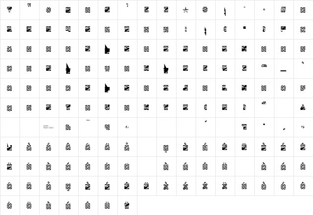 FourJulyH Regular  glyph index