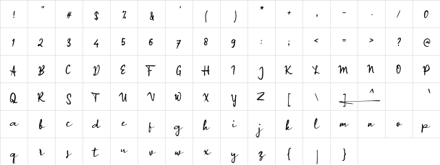 a Applicant Signature Regular  glyph index