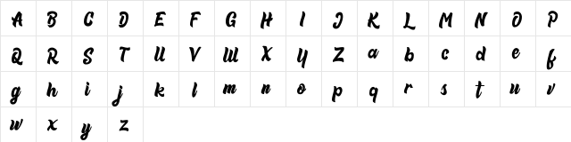 Beneth FREE Regular  glyph index