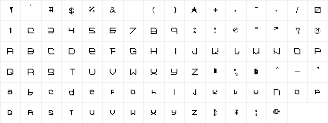 Magic Code Regular  glyph index