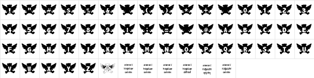 Angel Bear Regular  glyph index
