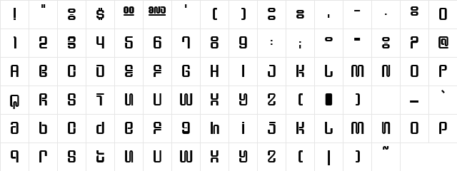 Diplomatically Black Regular  glyph index