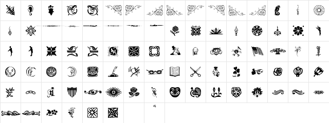 DavysDingbats1 Regular  glyph index