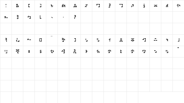 321 kana  glyph index