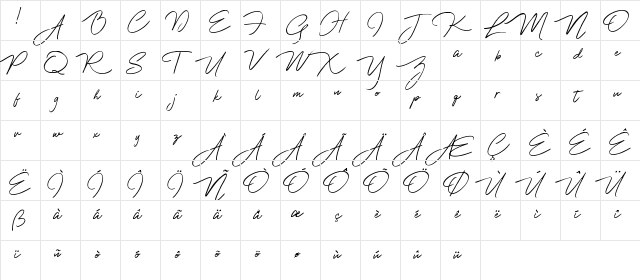 Francisco Regular  glyph index