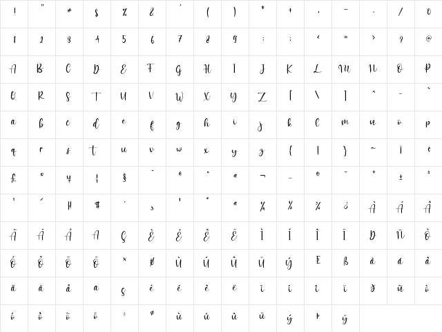 Faster Bottom Regular  glyph index