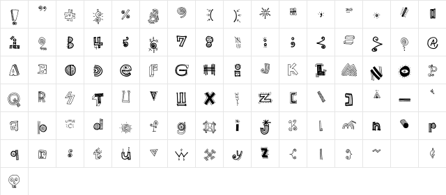 High School Notebook Regular  glyph index