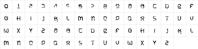 VTKS URBAN TIME Regular  glyph index