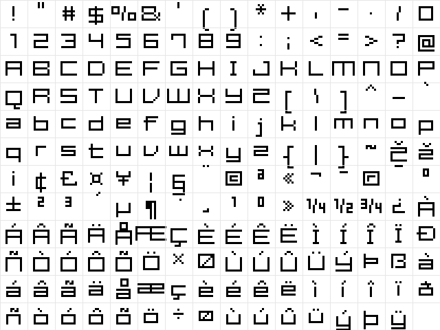 FFF Estudio Regular  glyph index