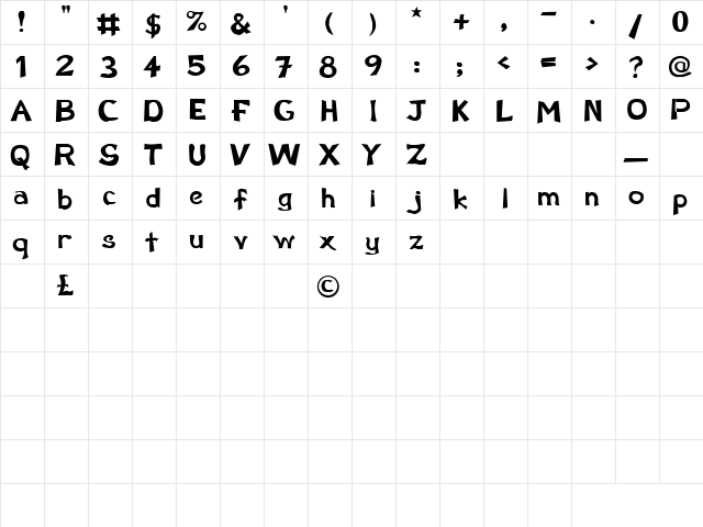 Lyon 2 Regular  glyph index