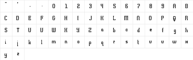 Alt West Regular  glyph index