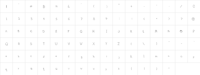 Crewch Regular  glyph index